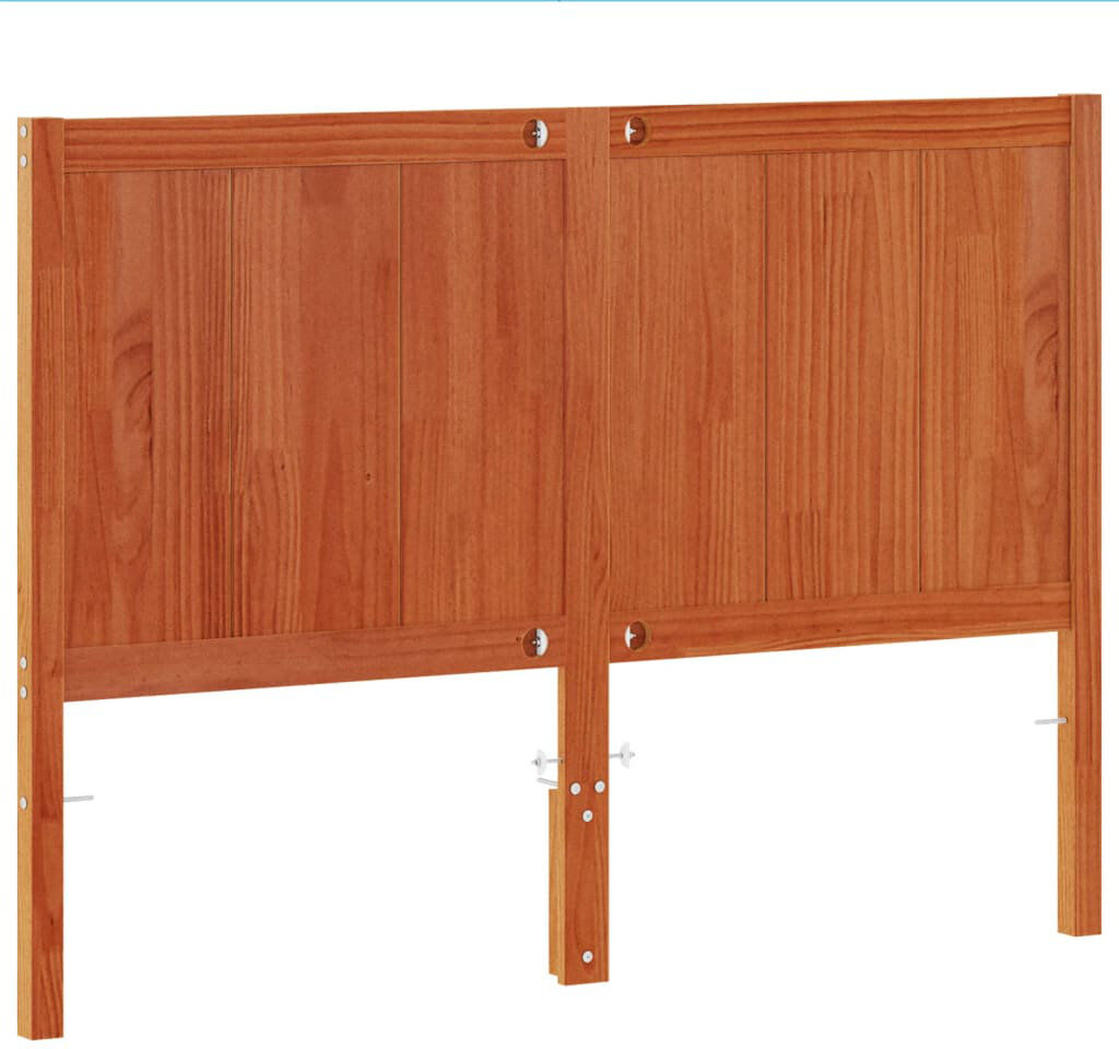 vidaXL Solid Wood Panel Headboard Wax brown UK King - DE 150 x 200 cm