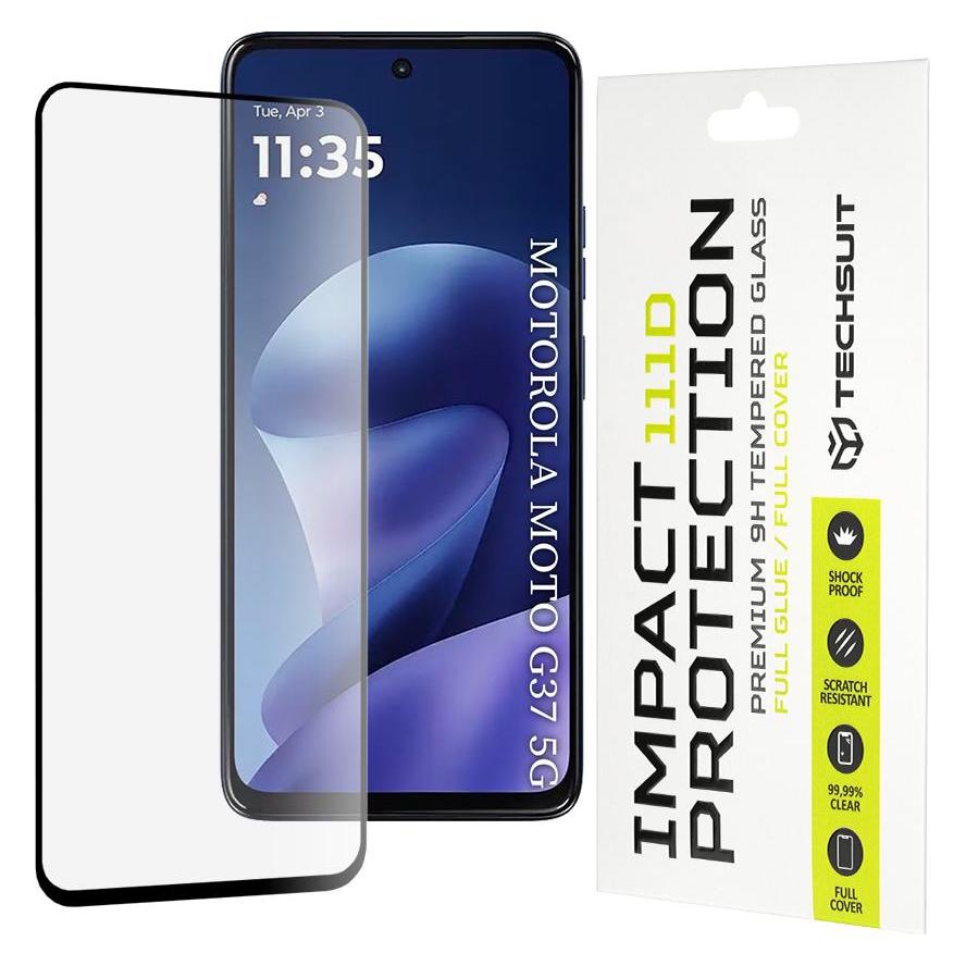 Techsuit - 111D Full Cover / Full Glue Glass - Motorola Moto G37 / G37 Power / G47 - Black (Motorola Moto G37 Power) (70188316)