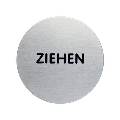 Türschild, Ziehen, Edelstahl, Ø 65 mm
