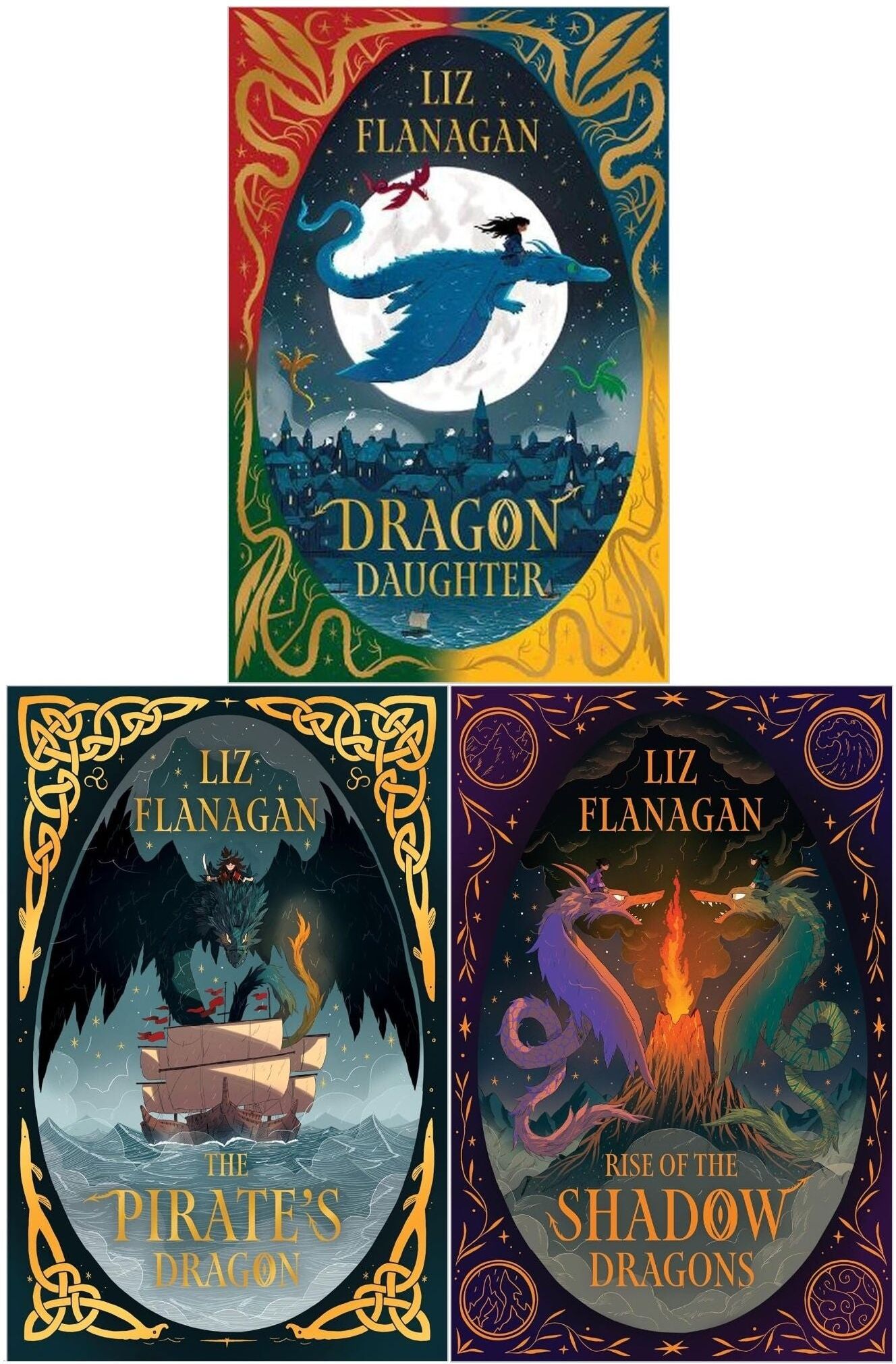 UCLan Publishing Legends of The Sky Series 3 Books Set by Liz Flanagan (Dragon Daughter, Rise of the Shadow Dragons, The Pirate's Dragon)