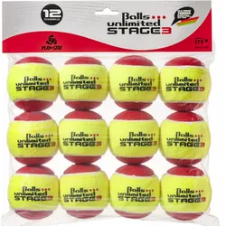Tennisbälle - Balls Unlimited Stage 3 - 12er Pack - gelb/rot