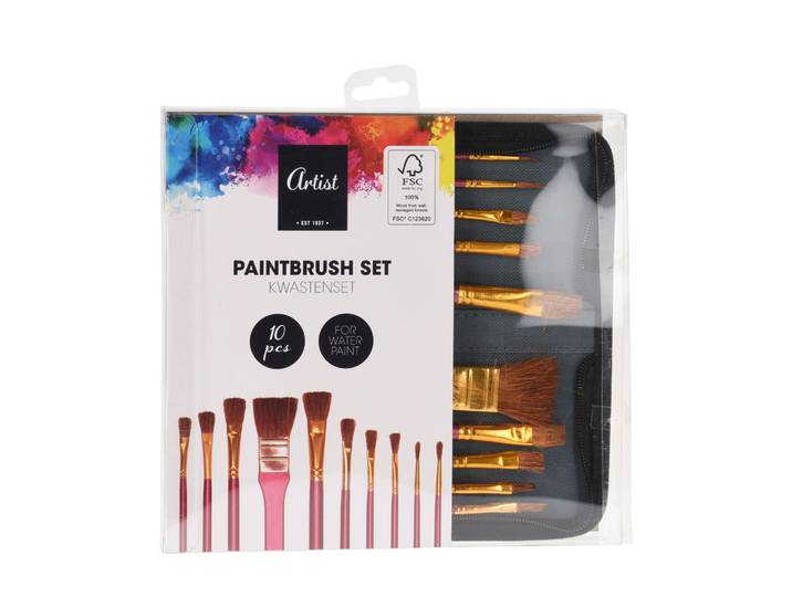 Pinsel Set Wasserfarben Etui 10-teilig