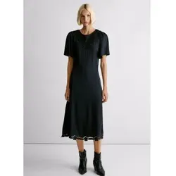 Pepe Jeans für Damen. PL9537734 Schwarzes Marlango-Kleid (M), Lässig, Modal, Kurzarm
