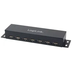 LogiLink USB 2.0 Hub mit 7-Ports montierbar aus Metall mit LED Anzeige