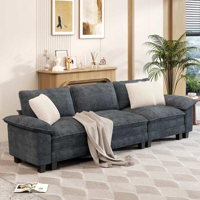 MAISON ARTS Cloud Modular Deep Seat Sofa, Chenille or Corduroy Sectional Couch with Removable Arms, 1–4 Seater