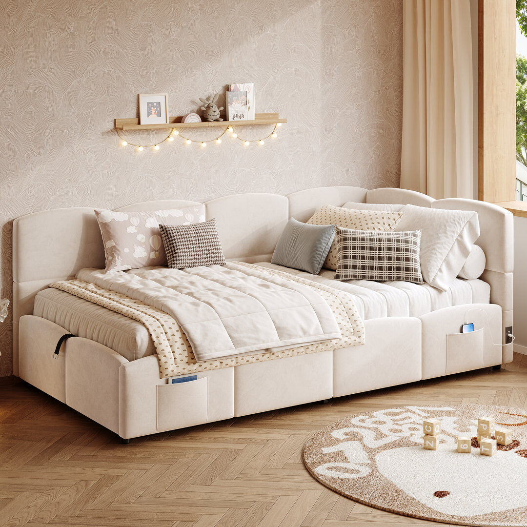 Metro Metal Daybed Beige 78cm H X 98cm W X 202.5cm L