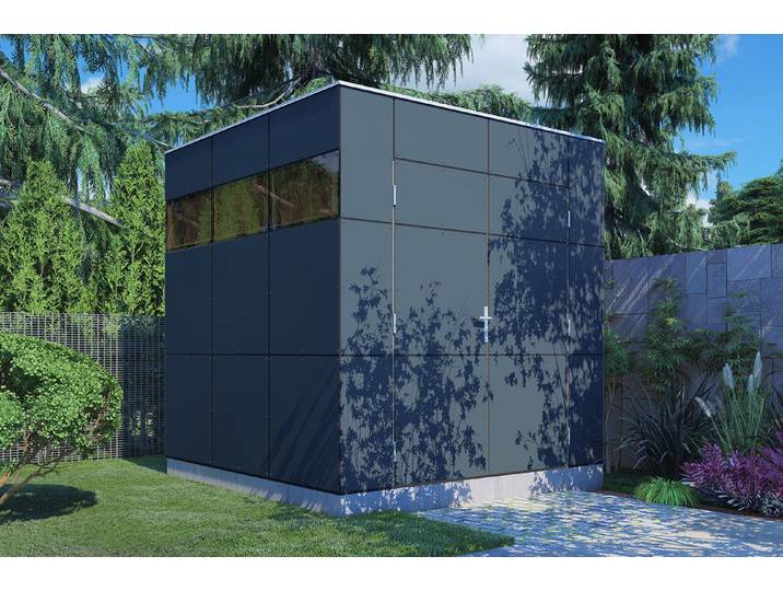 Bertilo Design-Gartenhaus 1 Anthrazit-Weiss 2.3 × 2.3 m