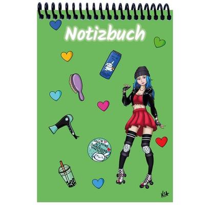 A 4 Notizblock Manga Enora, grün, blanko