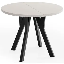 ESSTISCH Vero rund ausziehbar verlängerbar, Kaschmir 90-190/90/77 cm