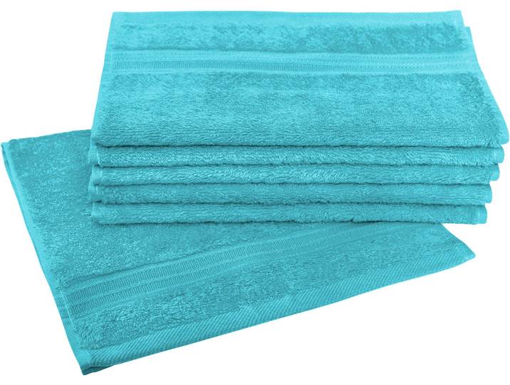 Gaestehandtuecher DYCKHOFF Siena , blau (aqua), B:30cm L:50cm, Frottier, Obermaterial: 100% Baumwolle, Handtücher, Gaestehandtuecher, mit Bordüre