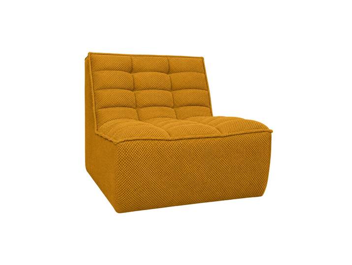 Kaiser Möbel Sessel, Loungesessel, Plüschstoff Pop, Senffarbe, Lazy, Gelb, Holz, 80x76x93 cm, Wohnzimmer, Sessel, Polstersessel