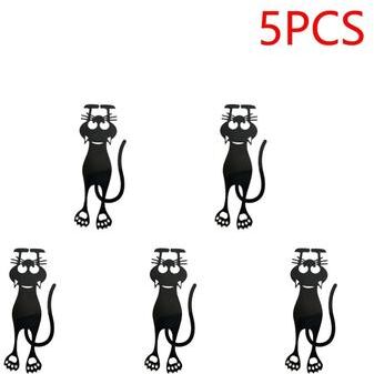 Inspire Select Black Cat Acrylic Hollow Bookmark Creative Hanging Page Marker For Book Lovers 5 Pcs
