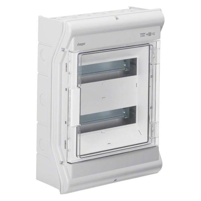 Hager Hubschrauber Vector modulares Fach VE212PN 2x12 beständige Einführung UV IP65 (VE212PN)