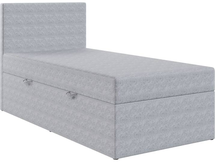 Einzelbett FORTE LUNO inkl. Bettkasten, Breite: 100cm , grau (blau), B:101cm H:59,5cm L:210cm, Betten, Einzelbett