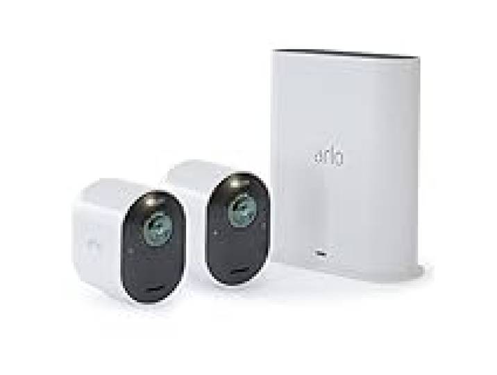 Arlo Ultra caméra surveillance Wifi sans fil video 4K HDR , étanche IP65, 180°, projecteur intégré, vision nocturne couleur Rechargeable. 90 jours d’essai gratuit de Arlo Secure inclus.