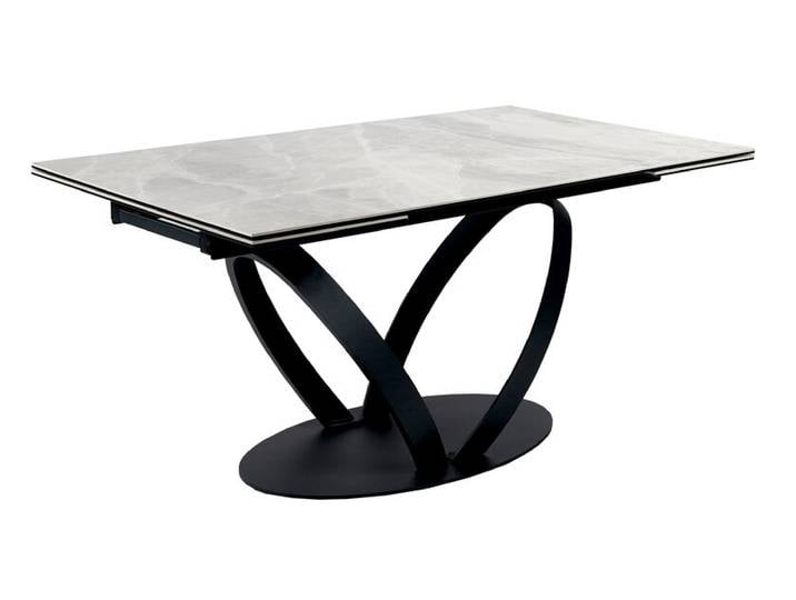 Ausziehbarer Esstisch VENGA Keramik/Glas Metallgestell 160 x...