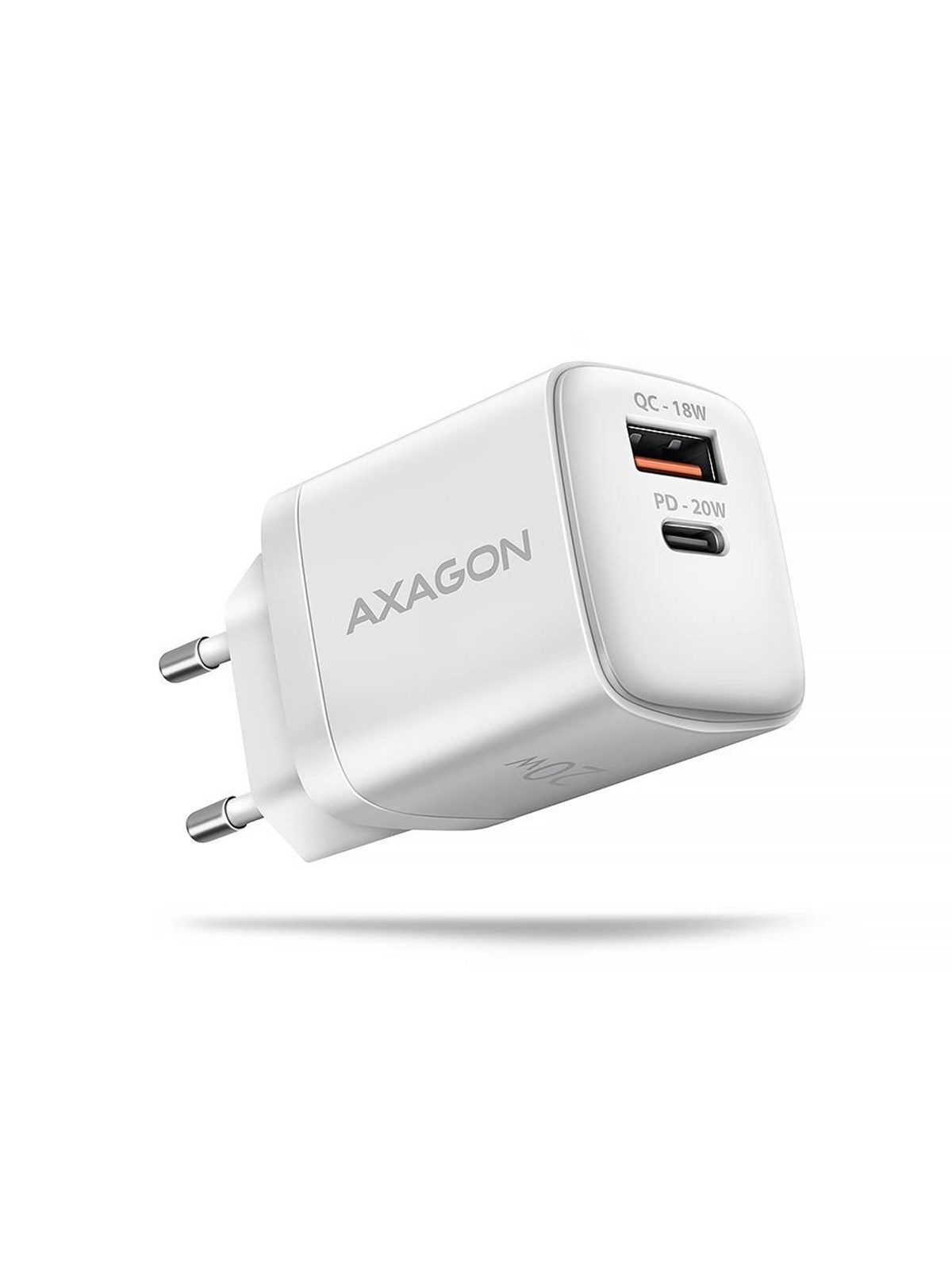 AXAGON Wandladegerät 20 W PD 3.0 Quick Charge 4+ - USB-C + USB-A