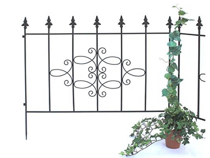 DENK Steckzaun Perugia 20689 Rankhilfe Rankgitter aus Metall B-75cm Kletterhilfe Zaun