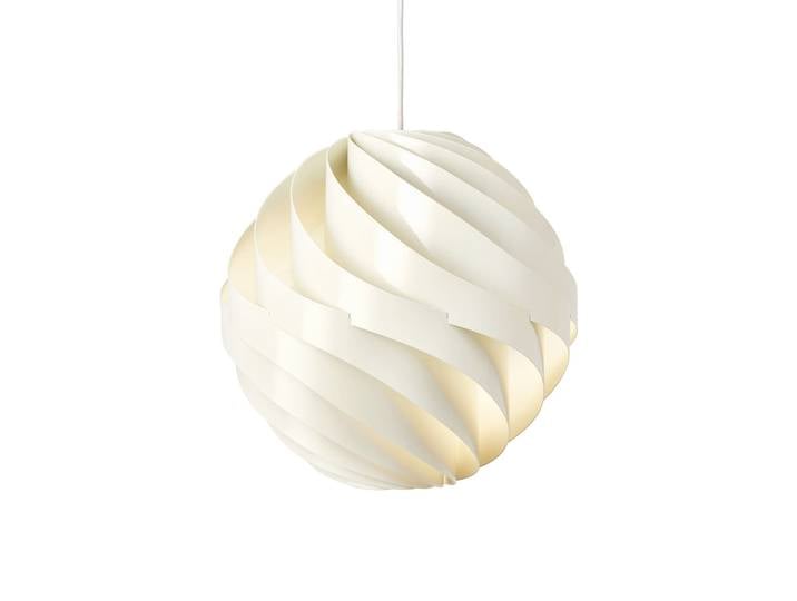 Suspension Turbo Ø36 Glossy Alabaster White/White - Gubi - Salon / séjour - Design - Aluminium - Avec abat-jour