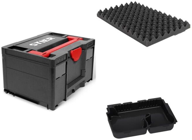 Set STIER Systainer³ III Black Edition + Deckelpolster genoppt + Systainer-Tiefzieheinsatz