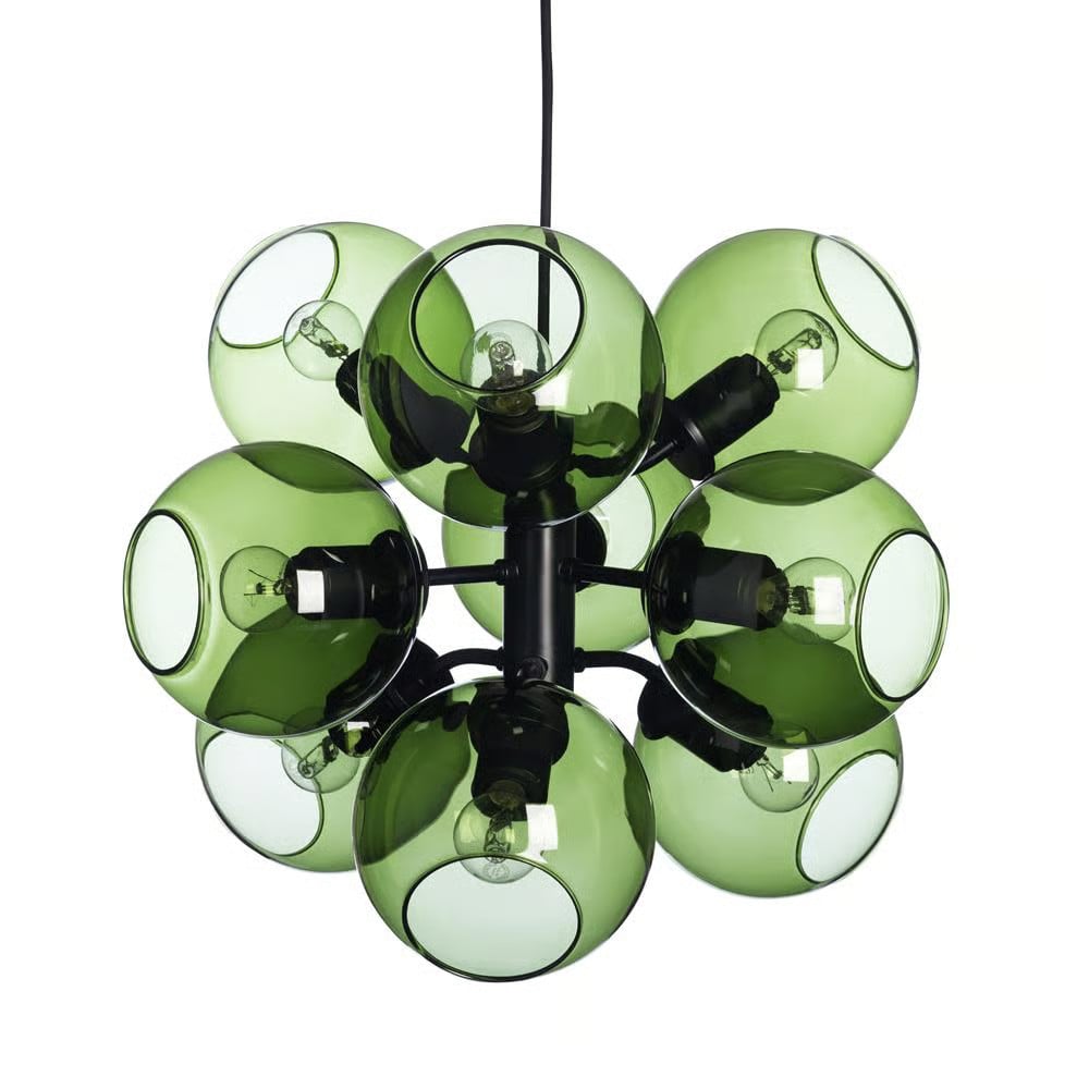CO Bankeryd Tage hanglamp met zwart-groen glas