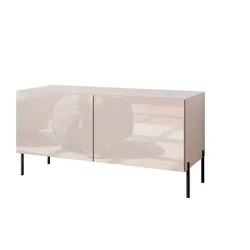 TV-SCHRANK COLGANTE 100 Kaschmir Hochglanz, ohne LED, Gerade schwarze Füßen