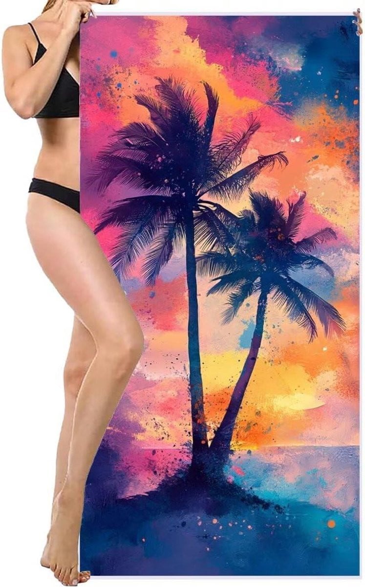 Strandhanddoek Microvezel XXL Strandlaken Zandvrij Sneldrogend 100 x 220 cm