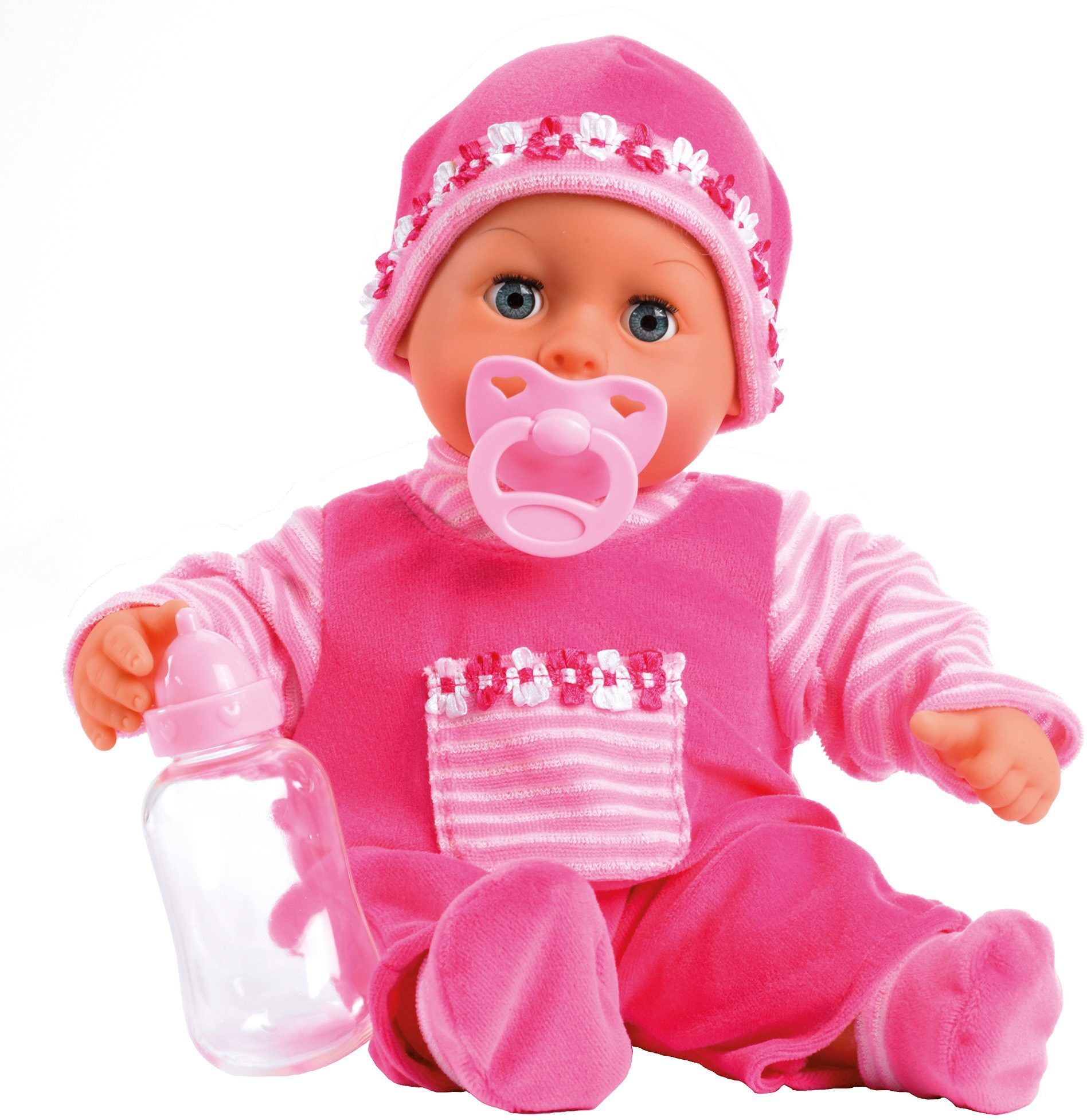 Babypuppe BAYER "First Words Baby, pink", pink, Puppen, Kinder, Babypuppe, mit Schlafaugen und Babygeräuschen