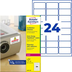 Zweckform Avery  L6141-20 weiß Folienetiketten, 480 Stück