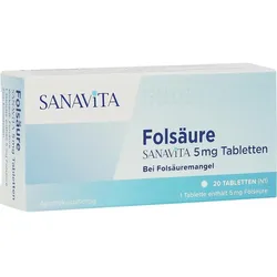 Folsäure Sanavita 5 mg Tabletten 20 ST