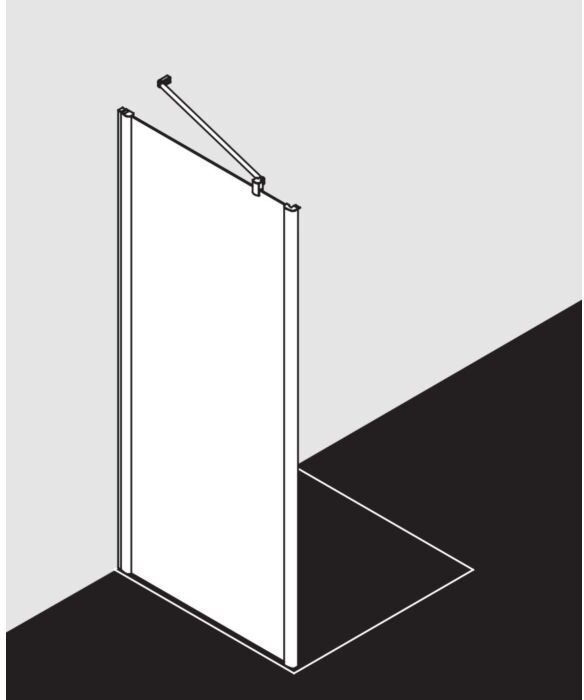 Kermi Pega Seitenwand PETWD10320VAK 103x200cm, silber hochglanz, ESG klar, auf Duschplatz