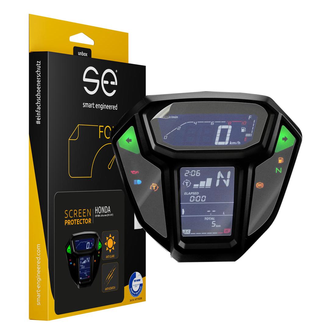Smart Engineered se Entspiegelte 3D Tacho / Cockpit Schutzfolie (VPE 2) für Honda (SE-DCP-2-0102-0045-1-M)