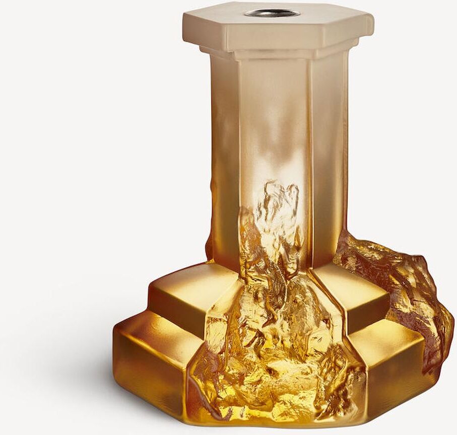 Kosta Boda Rocky Baroque Candlestick Amber Haze 175mm One Size