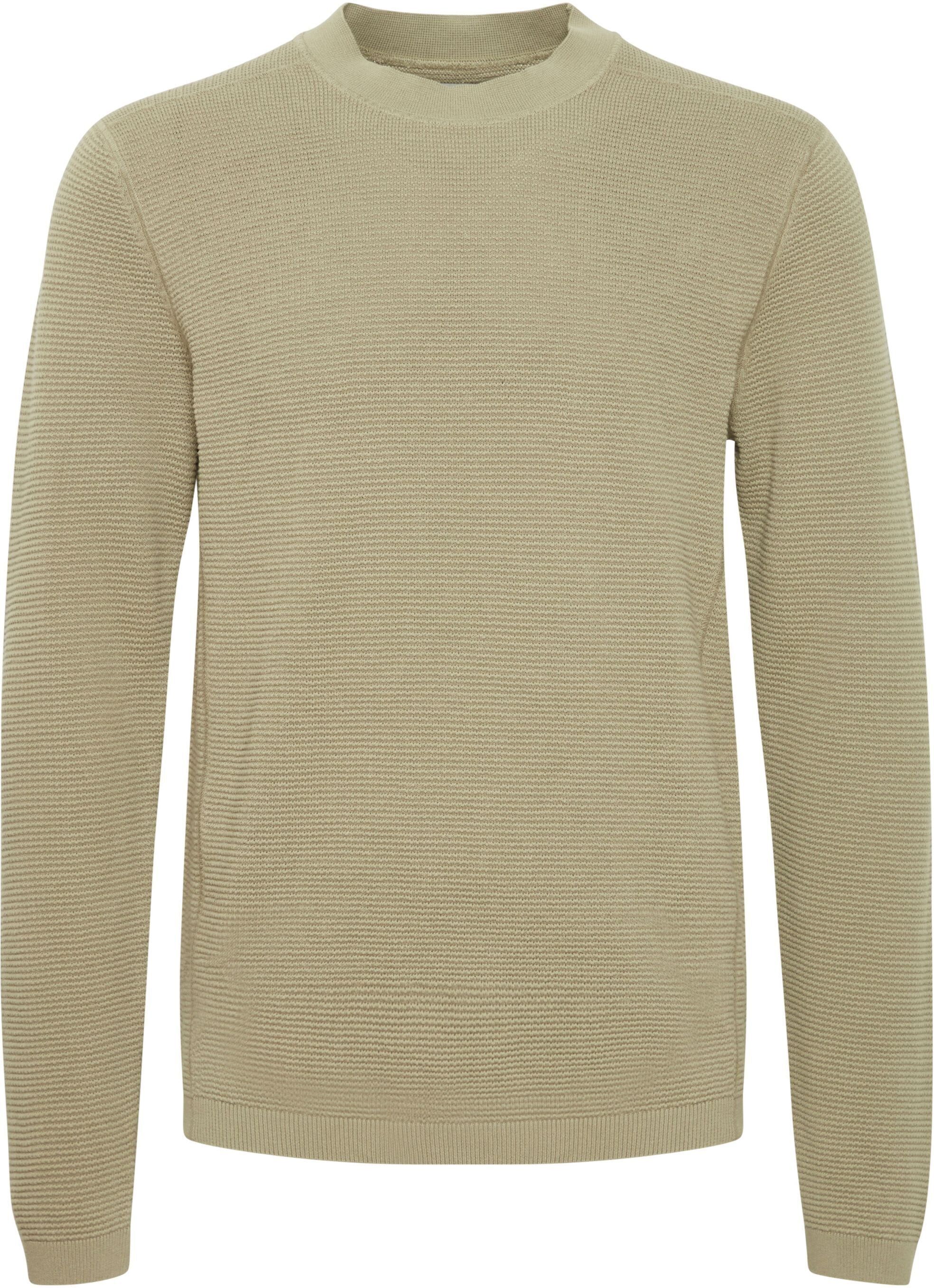 Strickfleece-Pullover CASUAL FRIDAY "Strickpullover CFKarl", Herren, Gr. L, grau (vetiver), Obermaterial: 100% Baumwolle CO., Pullover Strickfleece-Pullover