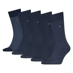 Tommy Hilfiger 5P Men Stripe Socks Gift Box Navy Gr 43/46 Herren