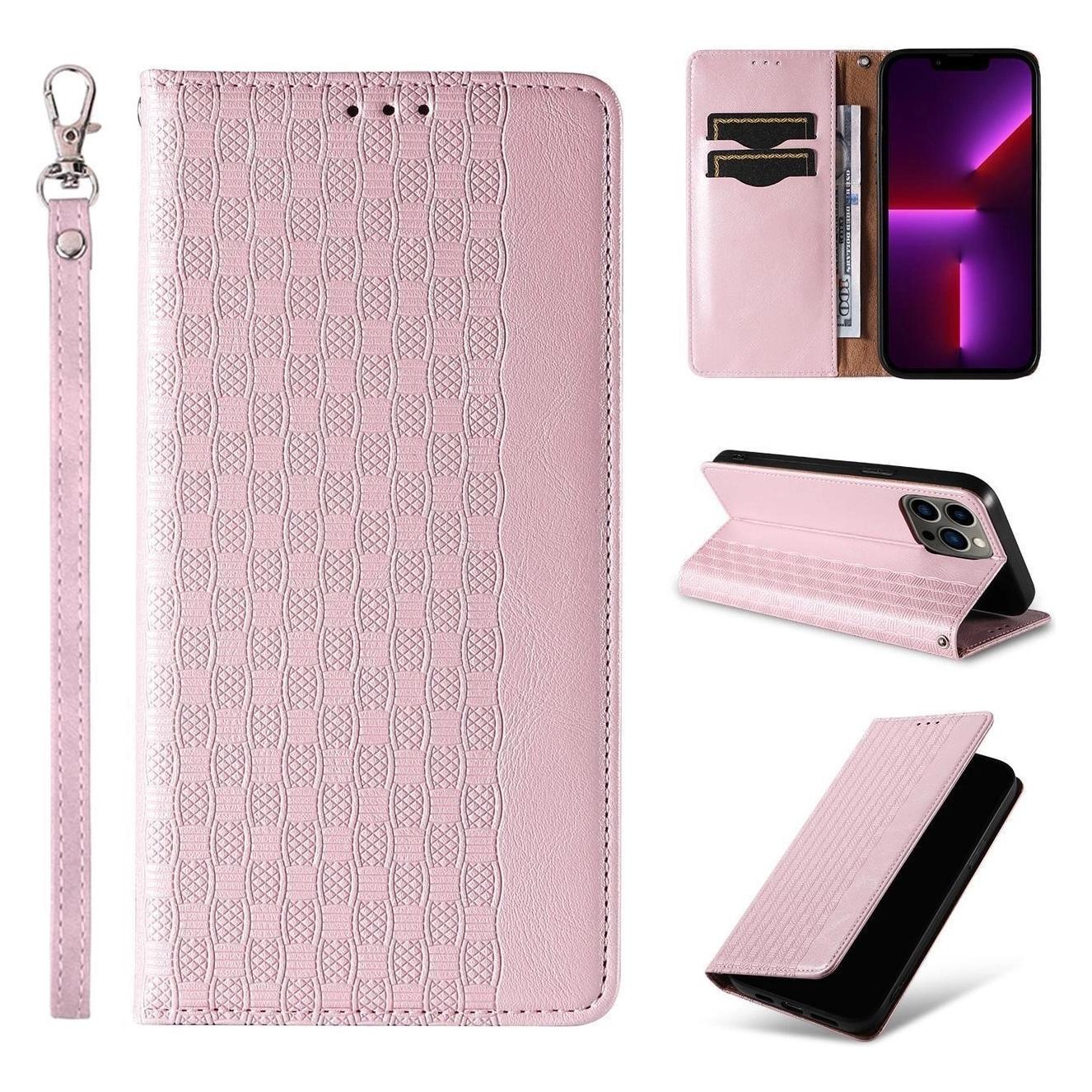 Hurtel Magnetband-Hülle für Samsung Galaxy S23+ Flip Wallet Mini Lanyard Stand Pink (Samsung Galaxy S23+) (1404978613)