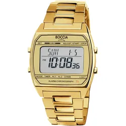 Boccia 3738-08 Digitaluhr in Unisexgröße Titan Goldfarben