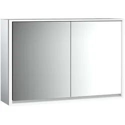 emco loft Lichtspiegelschrank, 1200mm, 2 Türen, Aufputzmodell, 979805118, Farbe: aluminium/spiegel