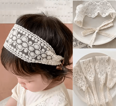 Uplift Curations Sweet Lace Floral Baby Headband Soft Elastic Princess Hair Accessory e
