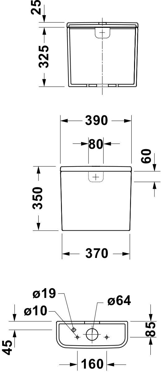 Duravit D-Code Spülkasten 4,5/3L 14,5 cm