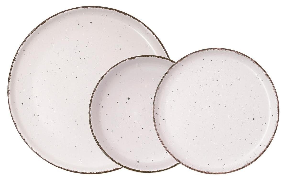 Dripio 12-delig keramisch servies beige stapelbaar magnetronbestendig