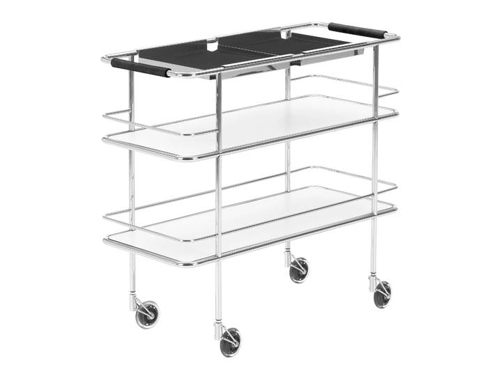 Lammhults Cargo Support Servierwagen Weißes Laminat-Chrom