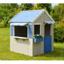Wendi Toys Holz Spielhaus Delfin | Natur | 120x120x155 cm - Natur
