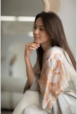 KIM + ONO Washable Silk Kiku Kimono Robe - Short   KIM+ONO - willow / one size