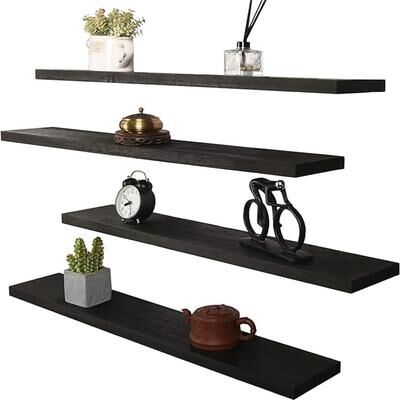 No "Wall Mounted Farmhouse Wooden Wall Shelf - 36""D x 6""W x 4""H"