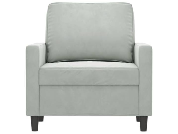KTHLBRH Sessel hellgrau 60 cm Samt Metallgestell, Schaumstoffpolsterung, modernes Design, 78 x 77 x 80 cm