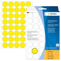 HERMA Klebepunkte Ø 19,0 mm gelb