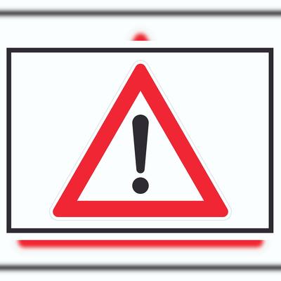 HB-Druck Achtung Zeichen Weiss Symbol Schild A5 (148x210mm)