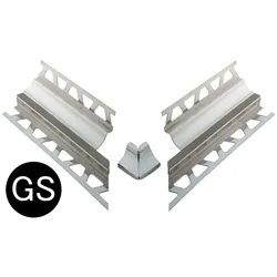 Schlüter Systems DILEX-HKS-E V4A/E 90° Vorgeschnittene Ecke 90° Höhe = 14 mm, Installationshöhe = 9 mm Edelstahl V4A GS - Graphitschwarz Höhe: 14 mm