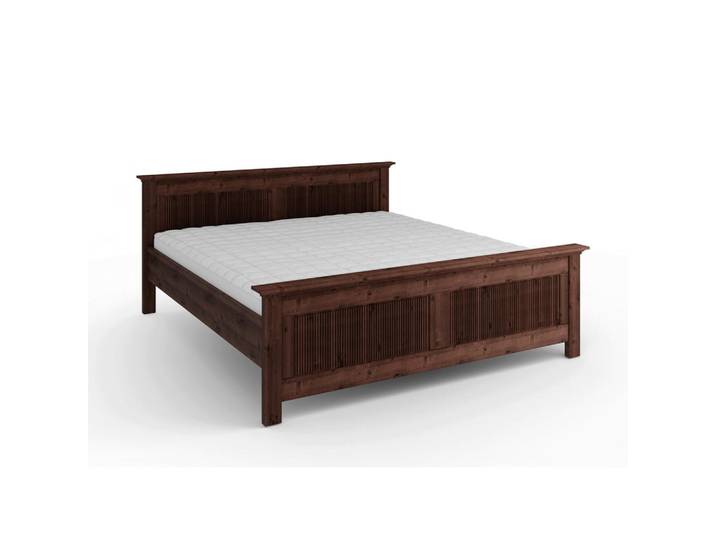 Linea Natura Bett, Dunkelbraun, Holz, Kiefer, massiv, 200x200 cm, Schlafzimmer, Betten, Doppelbetten